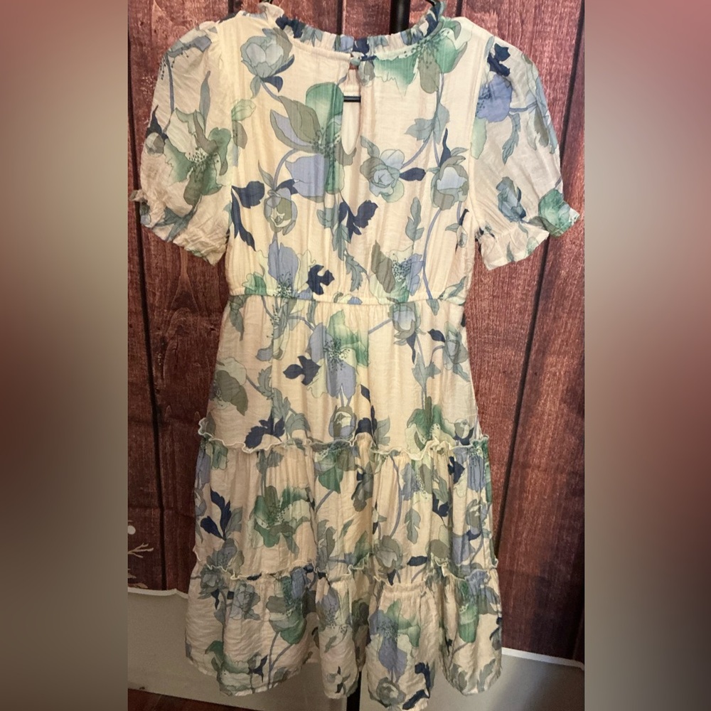 HAYDEN girls Floral Print Dress with Ruffle Sleeves